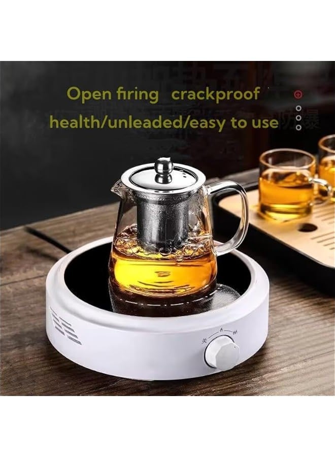 بيوينتي ابريق شاي زجاجي مع مصفاة، امن للاستخدام على الموقد، مجموعة صنع الشاي المتفتحة والسائبة، مع مصفاة ستانلس ستيل قابلة للازالة 750 مل - Image 2