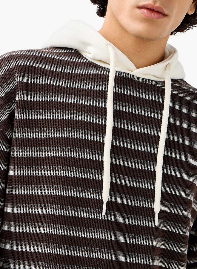 Lee Cooper سويت شيرت مخطط ويفل للرجال من لي كوبر - Image 4