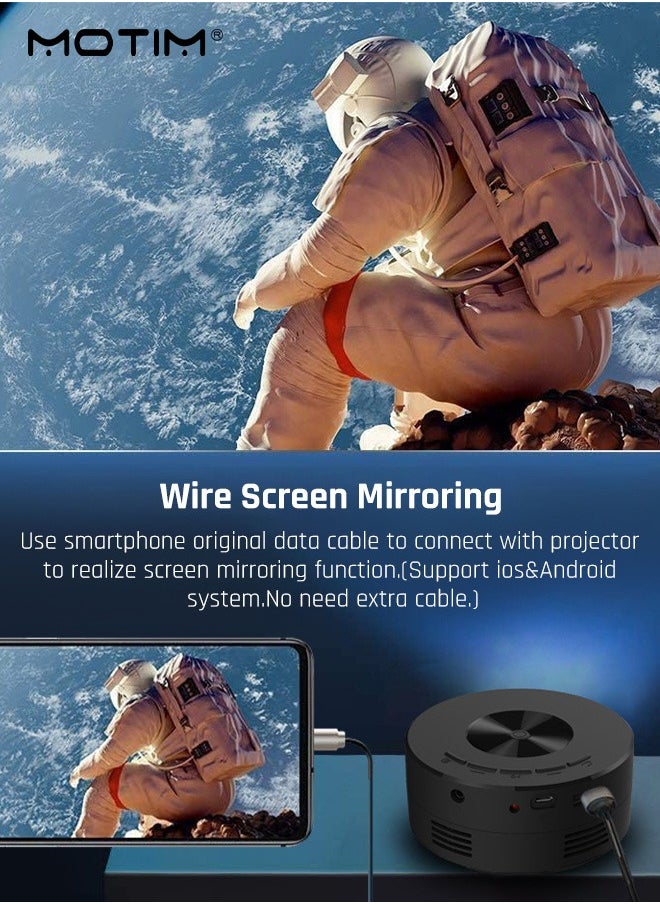 Motim Portable Mini Led Mobile Video Projector, Support HD 1080p Media, Support 100 Inches, Home Theater Office Projector Wired, Freestyle Theater Screen Kids Player, Compatible with HDMI/USB  - Image 5