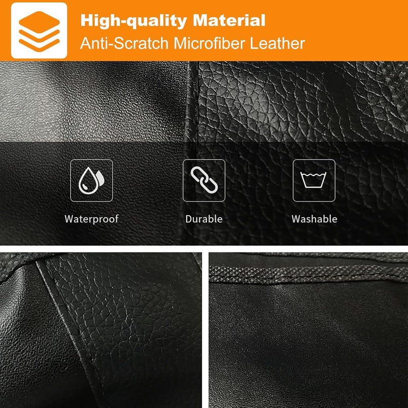 ICWEIMEI 3Pcs Set Car Protective Fender Covers Automotive Magnetic Protective Mat for Repair PU Leather Fender Cover Work Mat, Scratching Prevention Mat Pad with Hooks (Size L) - Image 4