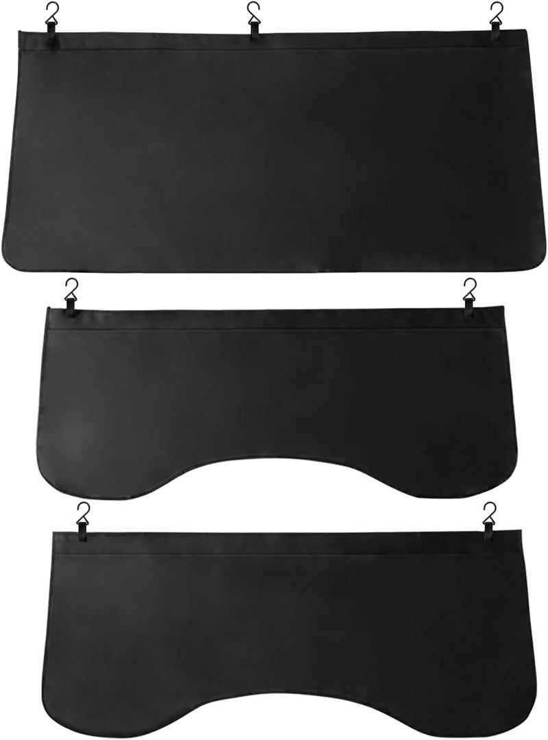 ICWEIMEI 3Pcs Set Car Protective Fender Covers Automotive Magnetic Protective Mat for Repair PU Leather Fender Cover Work Mat, Scratching Prevention Mat Pad with Hooks (Size L) - Image 1