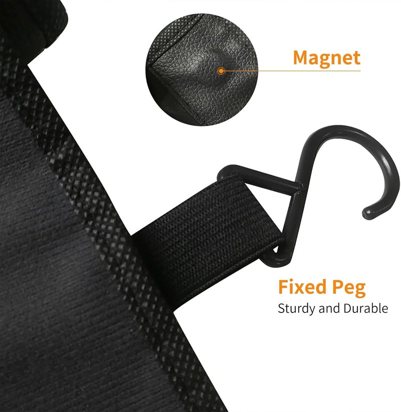 ICWEIMEI 3Pcs Set Car Protective Fender Covers Automotive Magnetic Protective Mat for Repair PU Leather Fender Cover Work Mat, Scratching Prevention Mat Pad with Hooks (Size L) - Image 3