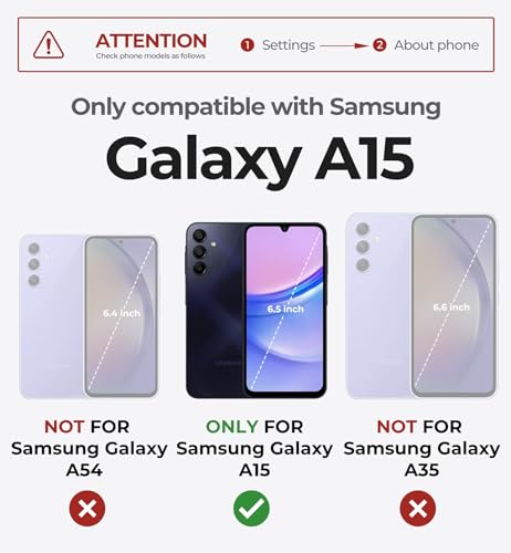 Dexnor for Samsung Galaxy A155G Phone Case 2 Front Frame Bulitin Slide Camera Cover Kickstand Heavy Duty Military Grade Protection Shockproof Case with Screen Protector 65 inch Black - Image 3