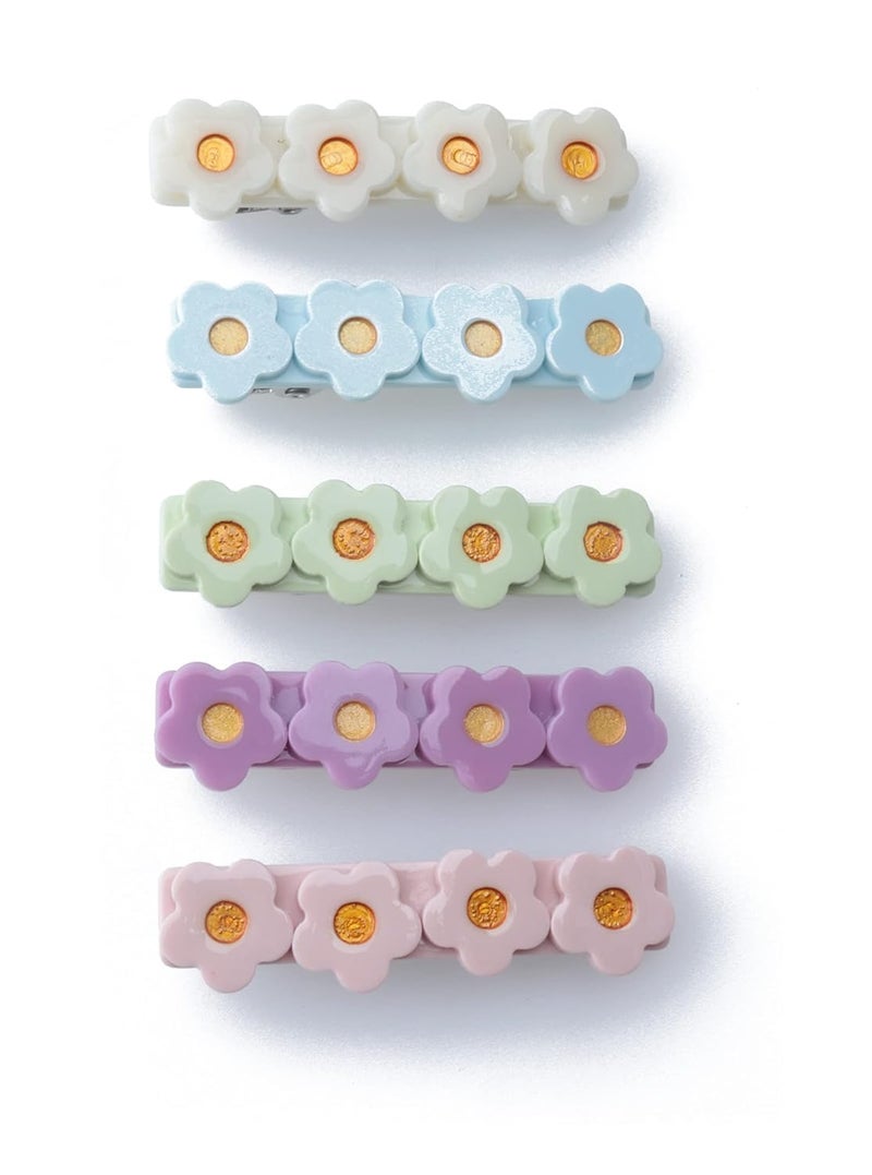 sowaka Sowaka 5 pcs Flower Hair Clips Acrylic Cute Alligator Clips Metal Non Slip Hair Accessories Headwear for Women Girls Long Thick Thin Short Hair Barrettes Birthday Gift