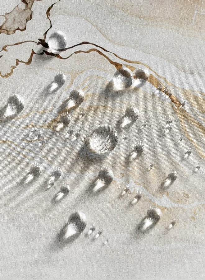 Renaiss Tan Marble Shower Curtain Modern Beige Waterproof Fabric Minimalist Shower Curtains Set Hooks Absract Taupe Ombre Aesthetic Luxury Hotel Bathroom Decorative Shower Curtain 72" W x 72" L - Image 4