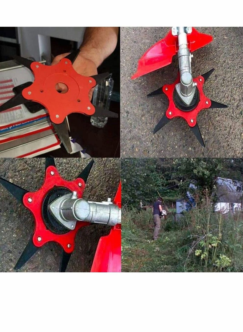 واي آند دي Steel Trimmer Head Cutter 6 Grass Razors Upgraded Universal Weed Eater Blades Metal 65Mn Professional Razor for Brush Cutters - Image 3