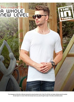 OSCAR JEANS Premium Organic 100% Cotton Super Combed Mens Vest Undershirt Inner Half Sleeve White Soft Breathable Light Finest Yarn Pack of 3  - Image 5