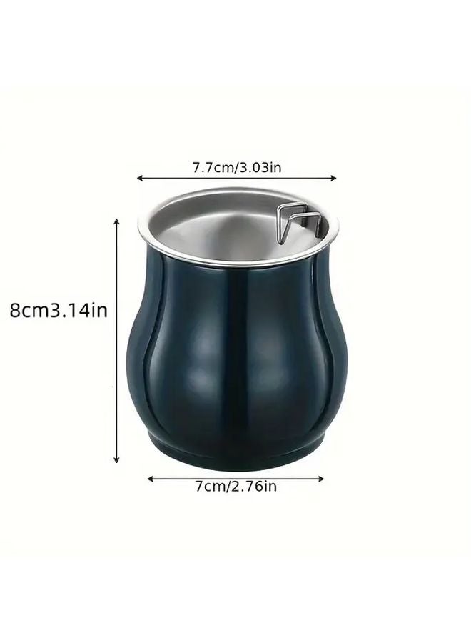 مطفأة سجائر داكنة اللون مقاومة للرياح من الفولاذ المقاوم للصدأ، معدنية متينة للسيارة والمنزل والفسحة، هدية - Image 1