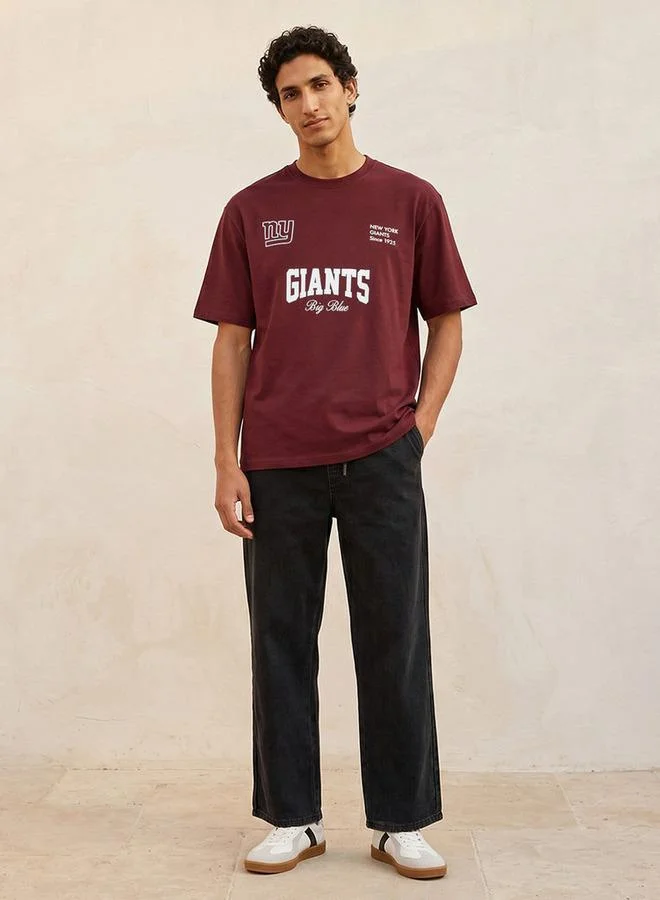 SP Characters RED New York Giants Crew Neck Short Sleeves T-shirt for Men | Best Price UAE