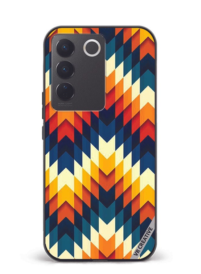 VR CREATIVE Protective Case Cover For Vivo V27e Abstract Design Multicolour - Image 1