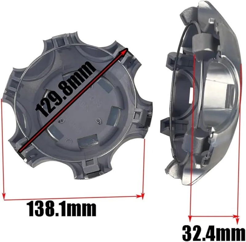 غطاء مركز العجلة الرمادي 4 قطع لتويوتا لاند كروزر برادو FJ120 2000 2003 2009 - Image 5
