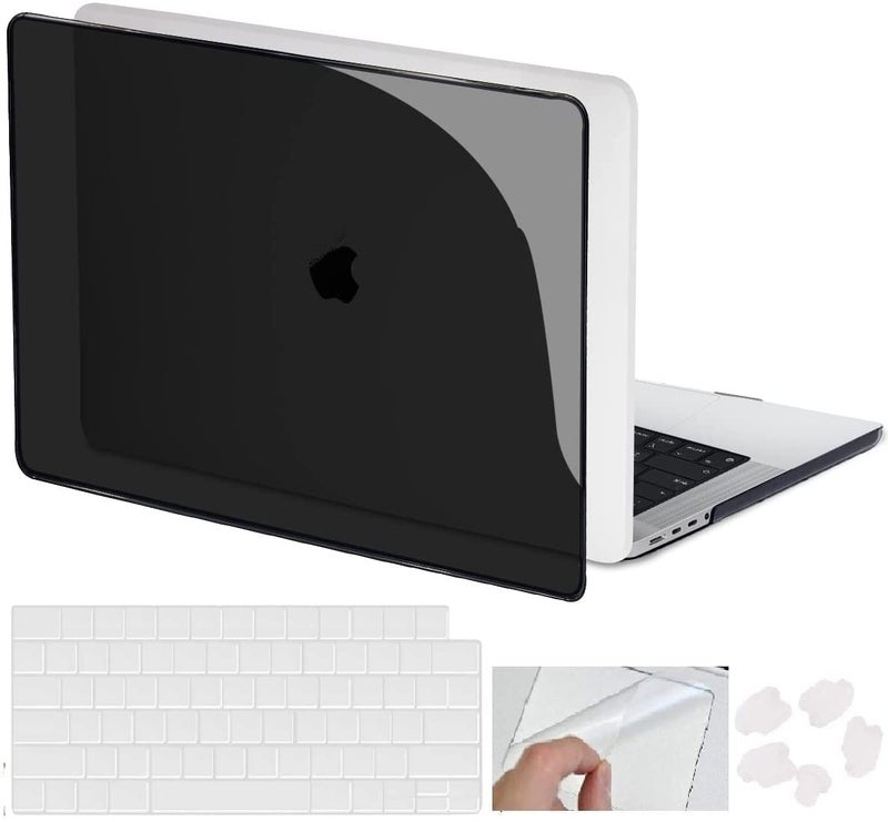 Moca حافظة MOCA متوافقة مع ماك بوك برو 16 بوصة 2024-2021 M4 M3 M2 M1 برو/ماكس مع Touch ID A3403 A3186 A2991 A2780 A2485، غلاف صلب (أسود كريستالي) - Image 1