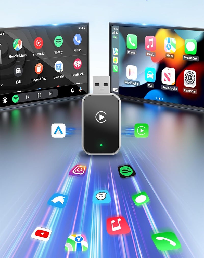 CPENSUS 2-in-1 Wireless Carplay Adapter Convert Wired to Wireless Android & Apple | Quick Connection & Auto Reconnect | Bluetooth 5.0 & 5.8Ghz WiFi Only for OEM Installed (2-in-1) - Image 3