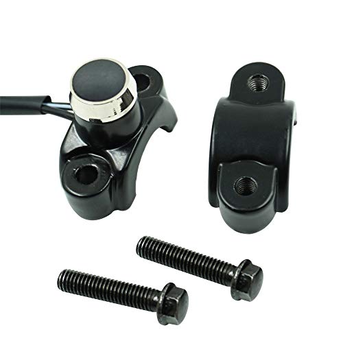 Feiteplus Aluminum 7/8" Motorcycle Handlebar Control Horn Start Switch Button Momentary Action with Two Bullet Connectors Black Button - Image 1