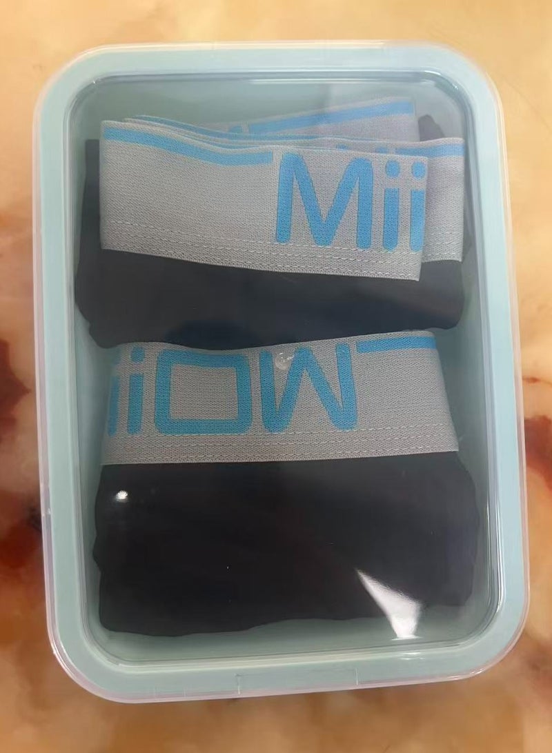 كيتي مان ملابس داخلية رياضية للرجال من Miiow Boxed، عبوة من قطعتين، أسود - Image 2