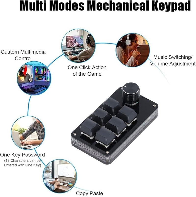 Programmable One Handed Mechanical Gaming Keypad For PC Music And Media Black - Image 5