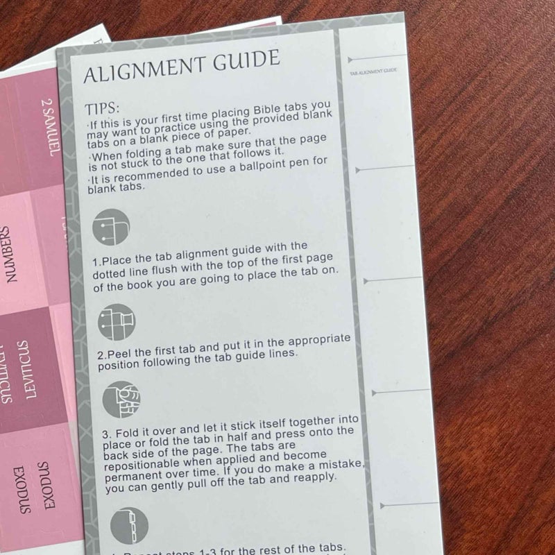 thinkor Laminated Bible Tabs, Reposition Large Print Stickers, Easy to Read and Apply Bible Tabs for Women and Man (White Pink) - Image 3