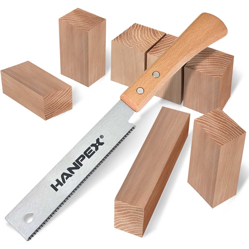 Hanpex 6-Inch Japanese Hand Saw, SK5 Pull Saw With Flexible Blade for Flush Cut Woodworking, DIY and Small Projects - Image 1