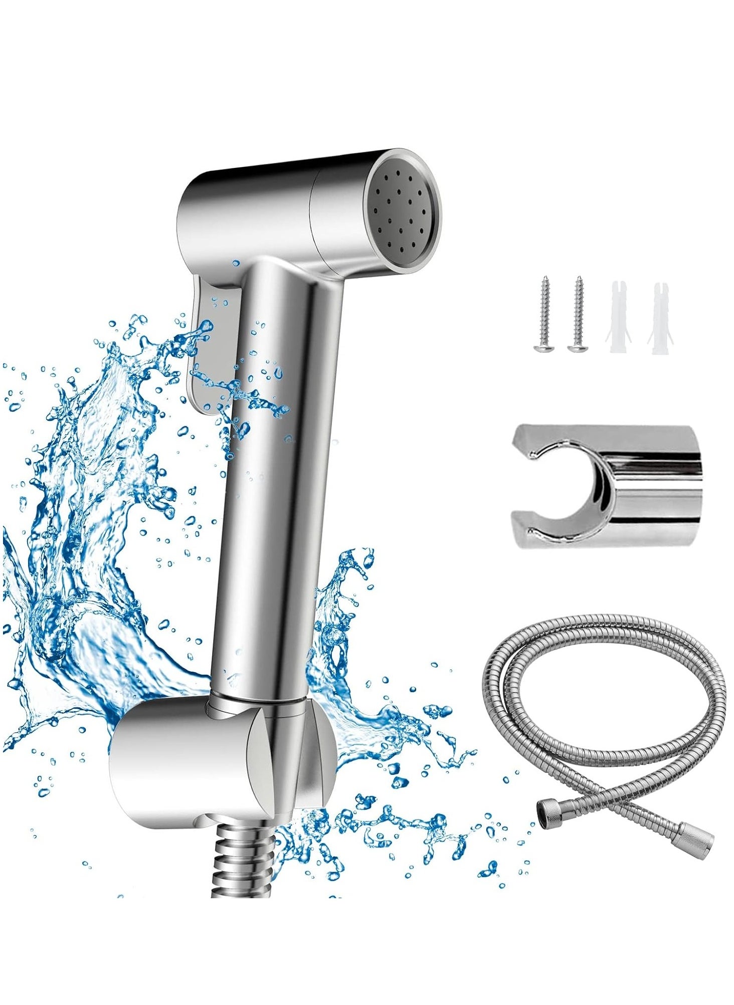 Jomoo Bidet Shattaf Set, Copper Alloy Bidet Sprayer for Toilet with 47 inch Bidet Hose and Holder for Muslim Shower and Personal Hygiene 