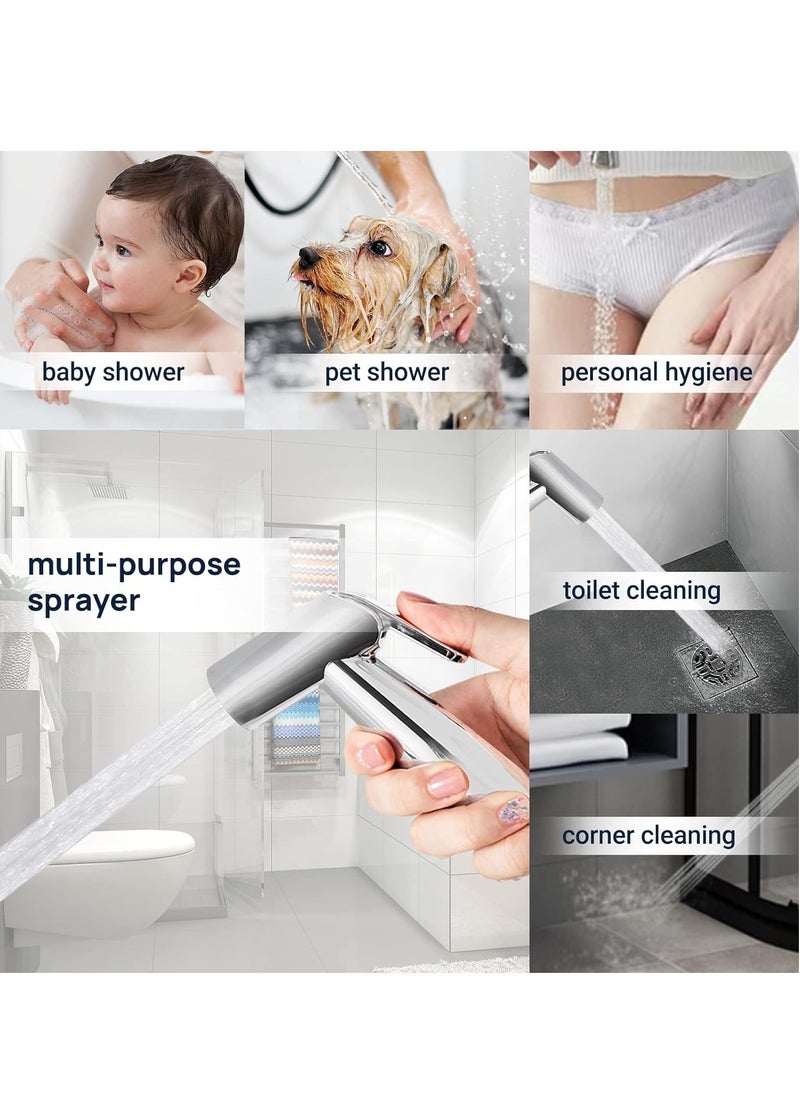 Jomoo Bidet Shattaf Set, Copper Alloy Bidet Sprayer for Toilet with 47 inch Bidet Hose and Holder for Muslim Shower and Personal Hygiene  - Image 4