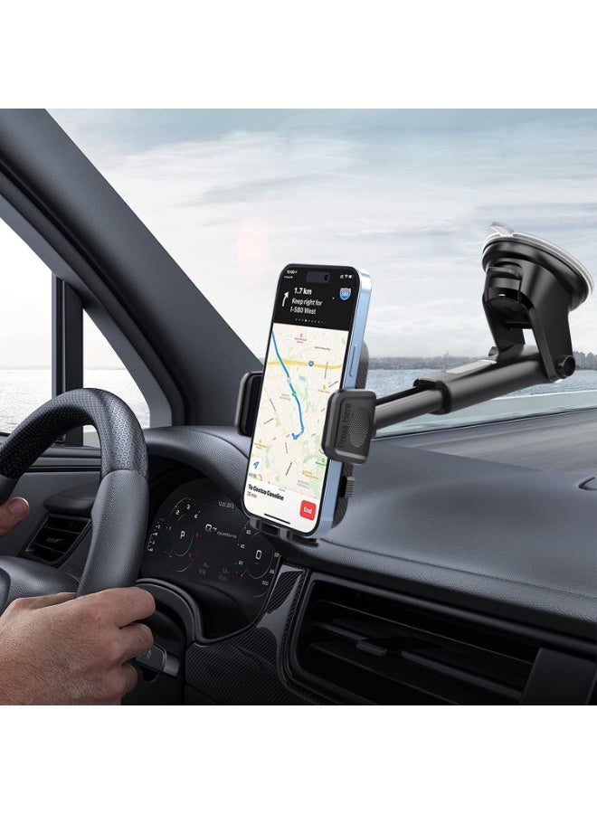 Halamodo Car Phone Holder Mount New Upgraded Handsfree Cell Phone Holder Car Dash Windshield Air Vent Stand 270 Adjustable Suction Cup Magnetic Phone Holder - Image 2