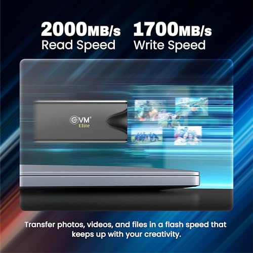 EVM Elite EnSave Pro 2TB External SSD | Up to 2000MB/s | USB 3.2 Gen 2x2 Type-C | Slim Metal Body | 4K ProRes Recording | Portable SSD for PC, Mac, Android & PS5 | 10 Year Warranty (EPSSDPro/2TB) - Image 2