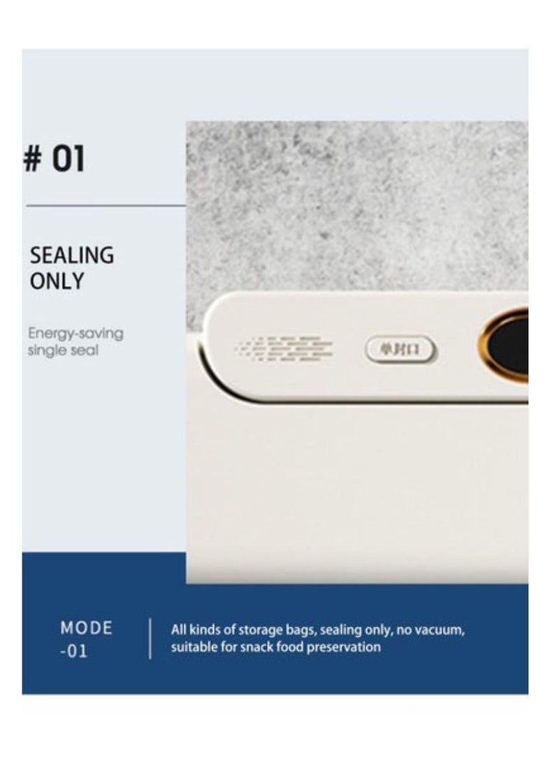Yuwell Vacuum Sealer Machine Automatic Food Sealer Machine With 10 Sealing Bags Food Vacuum Air Sealing System For Food Preservation Storage Saver Easy To Clean White  - Image 4