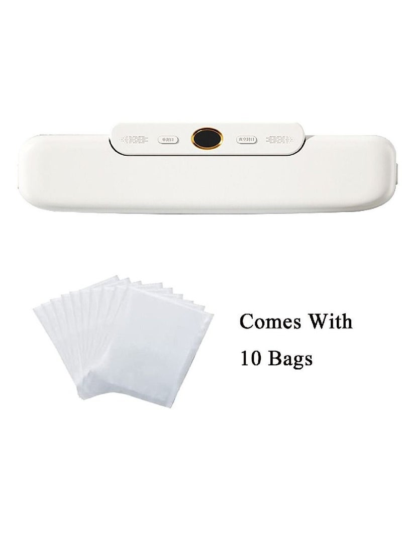 Yuwell Vacuum Sealer Machine Automatic Food Sealer Machine With 10 Sealing Bags Food Vacuum Air Sealing System For Food Preservation Storage Saver Easy To Clean White  - Image 3