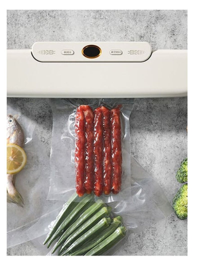Yuwell Vacuum Sealer Machine Automatic Food Sealer Machine With 10 Sealing Bags Food Vacuum Air Sealing System For Food Preservation Storage Saver Easy To Clean White  - Image 5