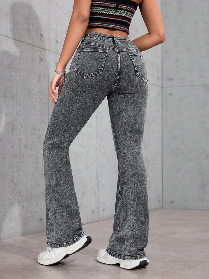 KOTTY Womens Solid Steel Grey Fit & Flared Fit Jeans (Grey,30)-KTTLADIESJEANS3089L - Image 3