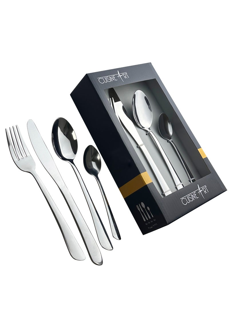 Cuisine Art - Cuisine Art Sasa 16 Piece Stainless Steel Cutlery Set, Silver - Image 1