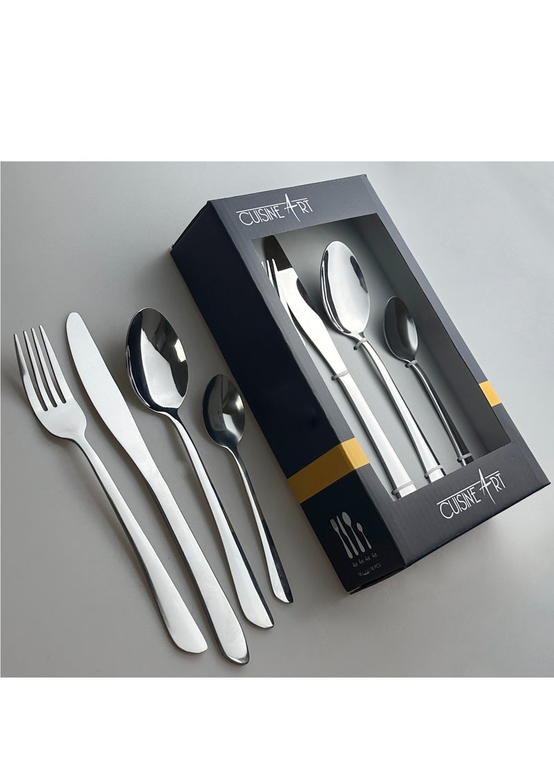 Cuisine Art - Cuisine Art Sasa 16 Piece Stainless Steel Cutlery Set, Silver - Image 1