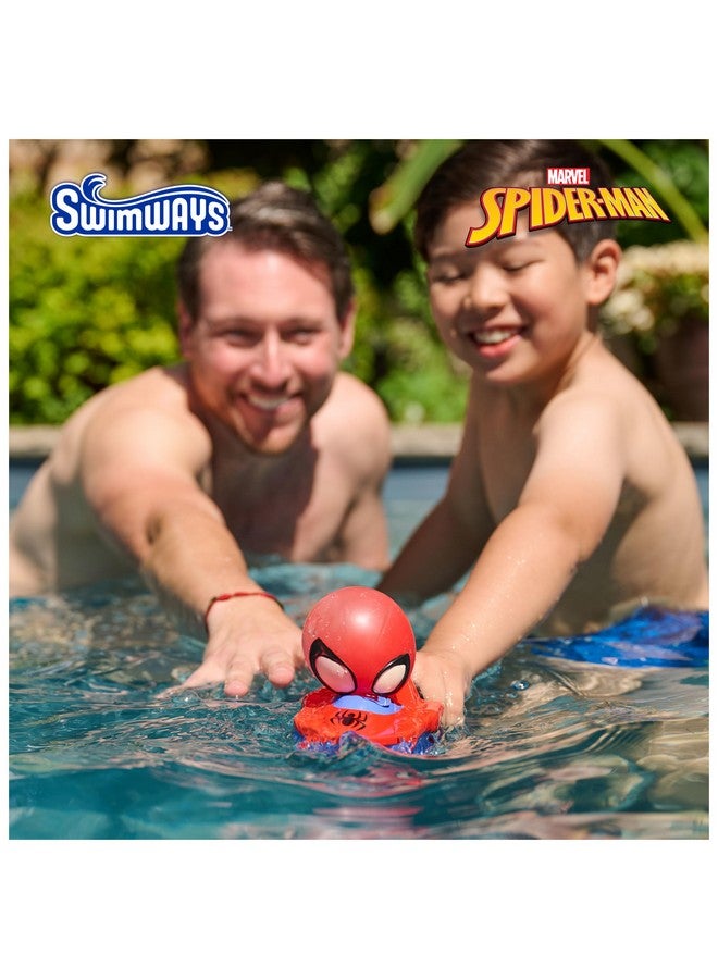 SwimWays قارب الهواء سبايدر مان من سويمايز، ملحقات حمام السباحة وألعاب حمام السباحة للأطفال، مستلزمات حفلة سبايدر مان وألعاب استحمام للأطفال من عمر 4 سنوات وما فوق - Image 2
