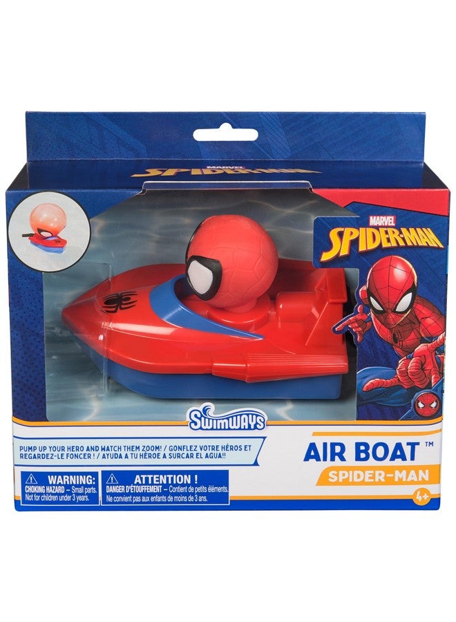 SwimWays قارب الهواء سبايدر مان من سويمايز، ملحقات حمام السباحة وألعاب حمام السباحة للأطفال، مستلزمات حفلة سبايدر مان وألعاب استحمام للأطفال من عمر 4 سنوات وما فوق - Image 1