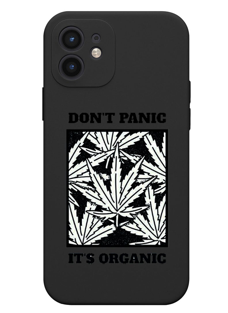 Theodor Protective Slim Fit Case Liquid Silicone Cover with Full Body Protection Anti-Scratch Shockproof Case For iPhone 12 Black  - Dont rush the Process good things take time  - Image 1