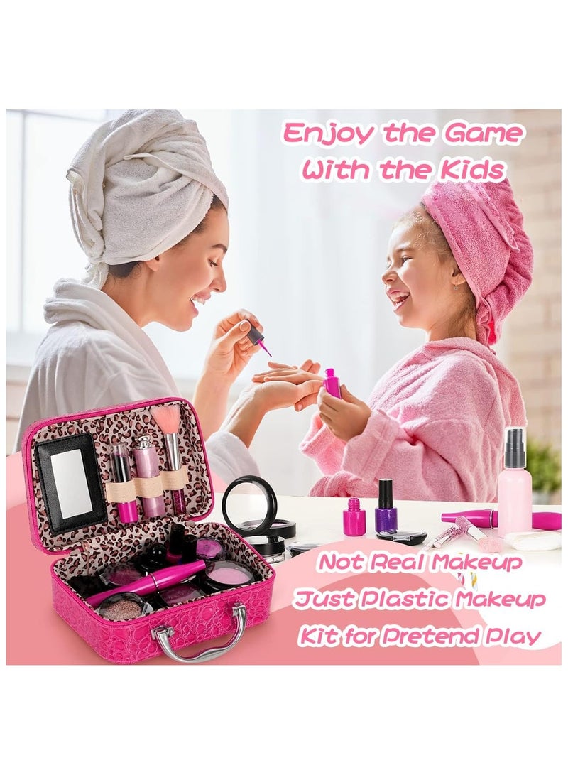 21 Pieces Girls Kids Makeup Set, Girls Play Pretend Makeup Playset With Makeup Bag, Safe And Non-Oxic, Suitable For Kids Play GamesAge 3+ girls - Image 4