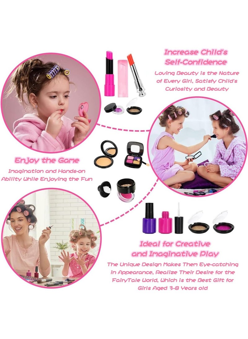 21 Pieces Girls Kids Makeup Set, Girls Play Pretend Makeup Playset With Makeup Bag, Safe And Non-Oxic, Suitable For Kids Play GamesAge 3+ girls - Image 5