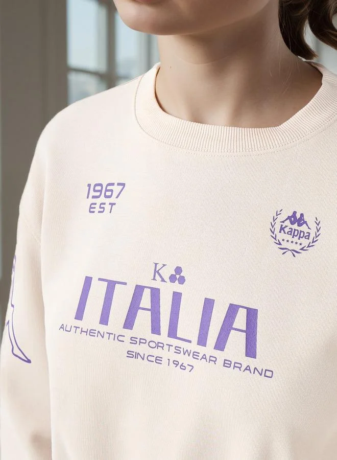 Kappa Kappa Logo Print Cropped Sweatshirt