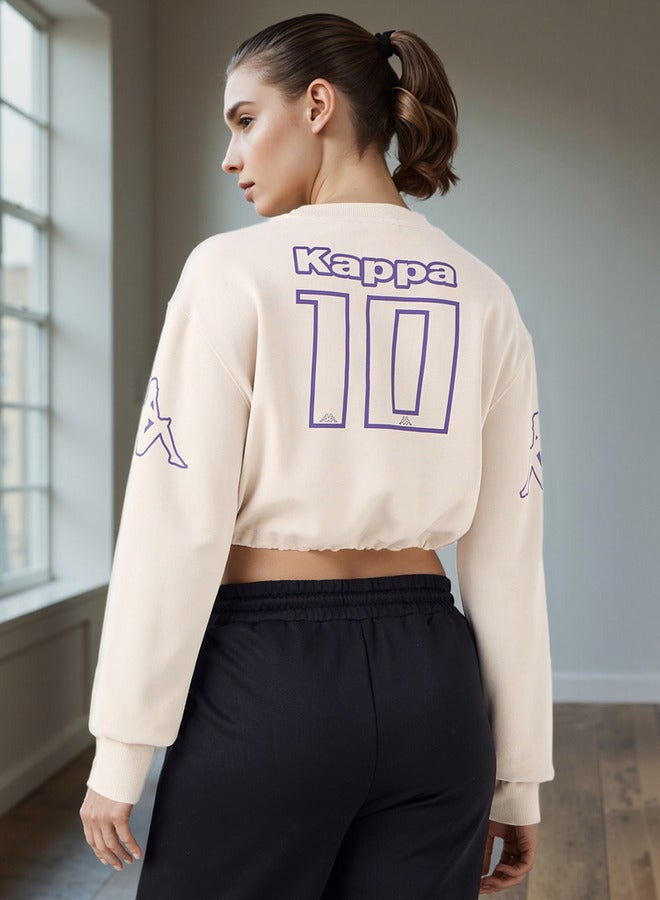 Kappa Logo Print Cropped Sweatshirt - Image 3