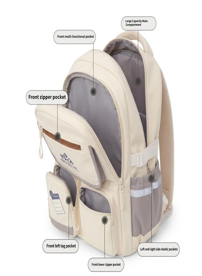 حقائب ظهر ميروكس للبنات والأولاد والنساء مزودة بجيوب متعددة، حقيبة كمبيوتر محمول ذات سعة كبيرة، حقائب كتب مقاومة للماء للمدرسة والدروس الخصوصية والجامعة والتخييم والسفر (أسود) - Image 3