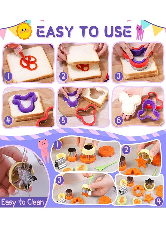 NAKODU Sandwich Cutter and Sealer, Sandwich Cutter for Kids 9 PCS, Decruster Sandwich Maker, Great for Lunchbox and Bento Box - Boys and Girls Kids Lunch - Image 5