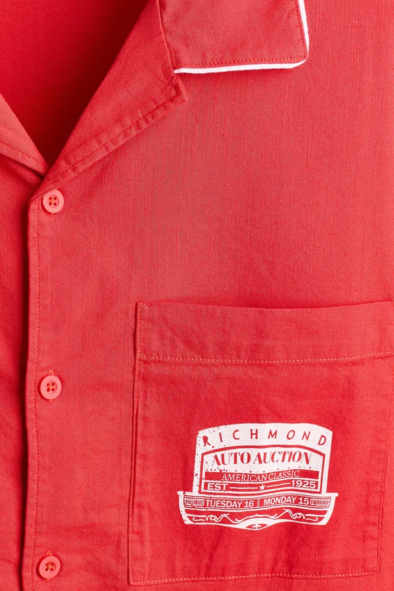 اتش اند ام قميص مطبوع بقصة مريحة