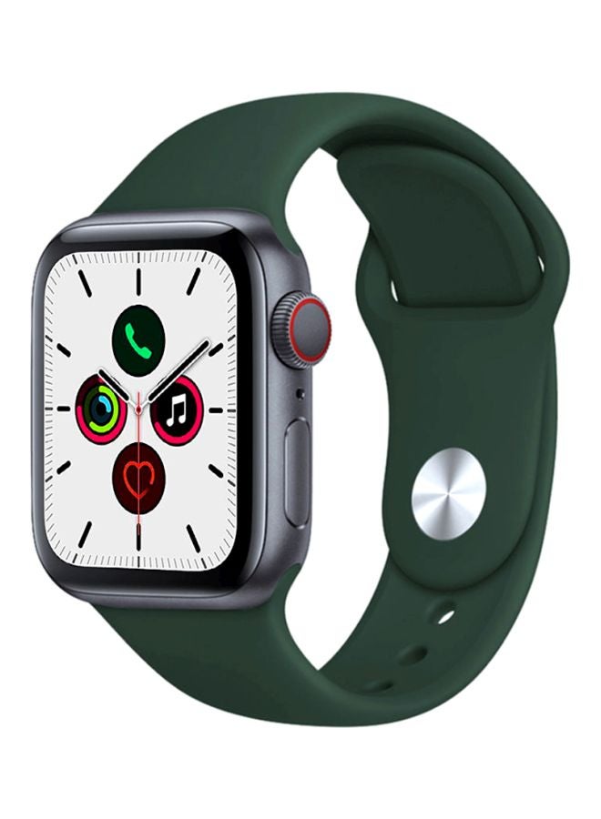 Silicone Replacement Band for Apple Watch Series 5/4/3/2/1 Midnight Green - Image 1