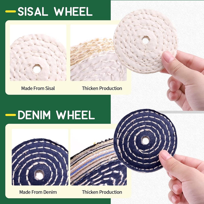 Keadic 8 Pcs 3 Inches Buffing Polishing Wheel Kit 3 pcs Polish Compound, Soft/Fine/Medium/Coarse/Rough Buffer Wheels with 3/8" Arbor Hole Arbor Hole for Bench Grinder - Image 4