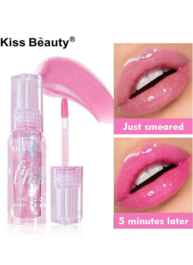 Kiss Beauty Lip Oil Gloss Temperature Color Changing Moisturizing Makeup Lipstick Hydrating Lip Plumper Extreme Lip Care Long Lasting Lip Glow Oil, Nourishing Repairing And Non-Sticky Primer Lip Tint  - Image 1
