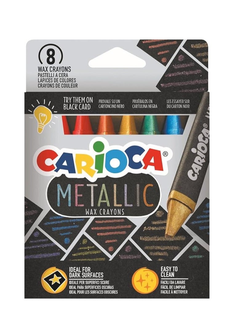 CARIOCA Metallic Crayons Box 8pcs Wax Crayon - Image 1