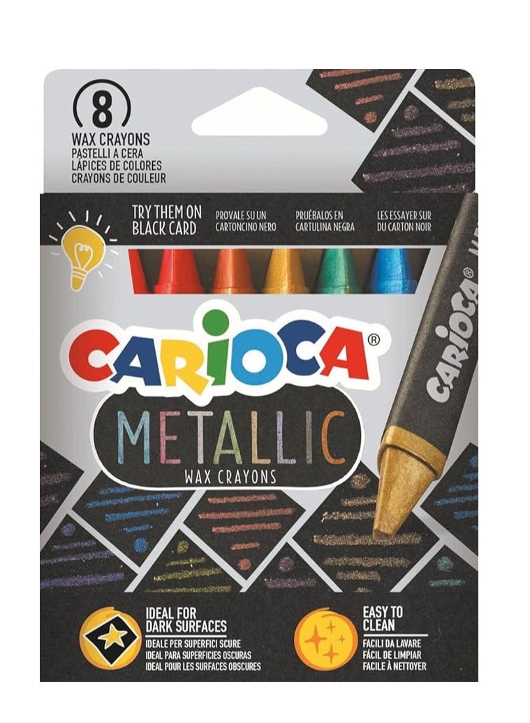 CARIOCA Metallic Crayons Box 8pcs Wax Crayon - Image 2