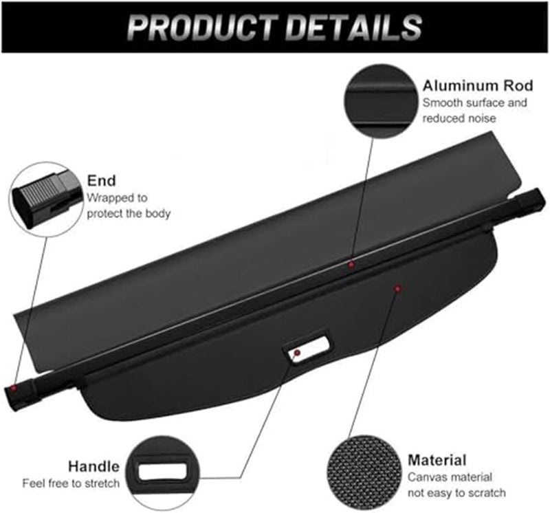 QASULER Rear Trunk Cargo Cover for Edge Plus 2021-2022 - Image 4