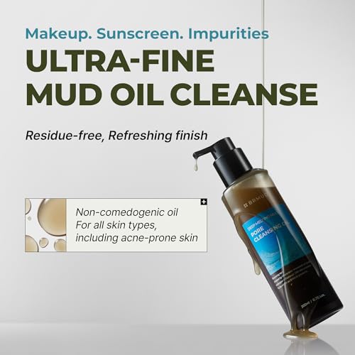 BRMUD Deep Melting Mud Pore Cleansing Oil Gentle Facial Oil Cleanser for Make Up Excess Sebum Impurities with Boryeong Mud Sunflower Seed Vegan NonComedogenic Korean Skin Care 676 fl oz - Image 3