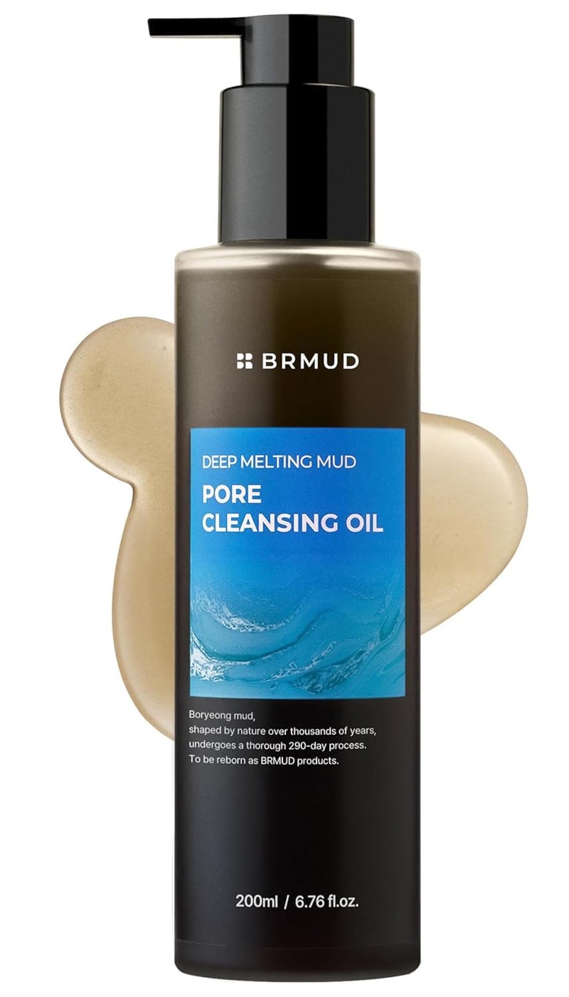 BRMUD Deep Melting Mud Pore Cleansing Oil Gentle Facial Oil Cleanser for Make Up Excess Sebum Impurities with Boryeong Mud Sunflower Seed Vegan NonComedogenic Korean Skin Care 676 fl oz - Image 2